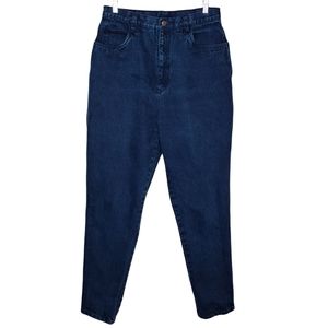 Vintage Bill Blass High Rise High Waisted Dark Mom Jeans Cotton 16 LONG Inseam